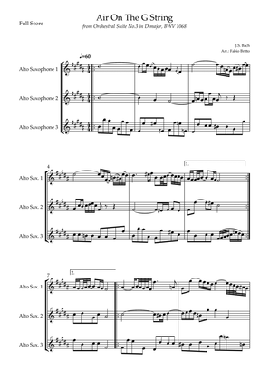 Air On The G String (J.S. Bach) for Alto Saxophone Trio