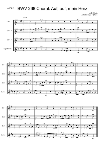 Auf, auf, main Herz BWV 268 Choral image number null