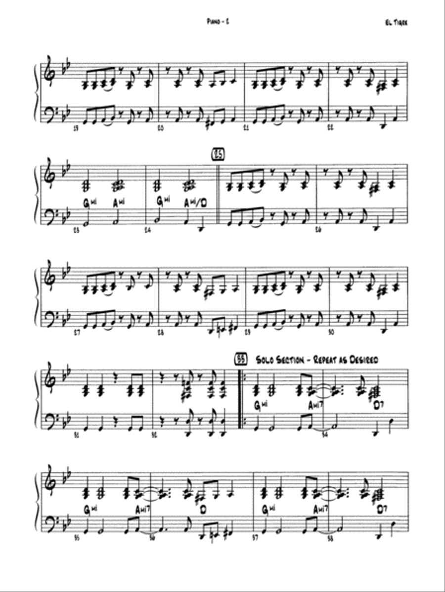 El Tigre: Piano Accompaniment Jazz Ensemble scores gallery preview page 2