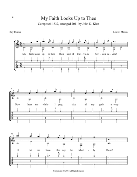 Country Church, Classic Hymns arranged for Guitar, Easy to Medium Difficulty image number null