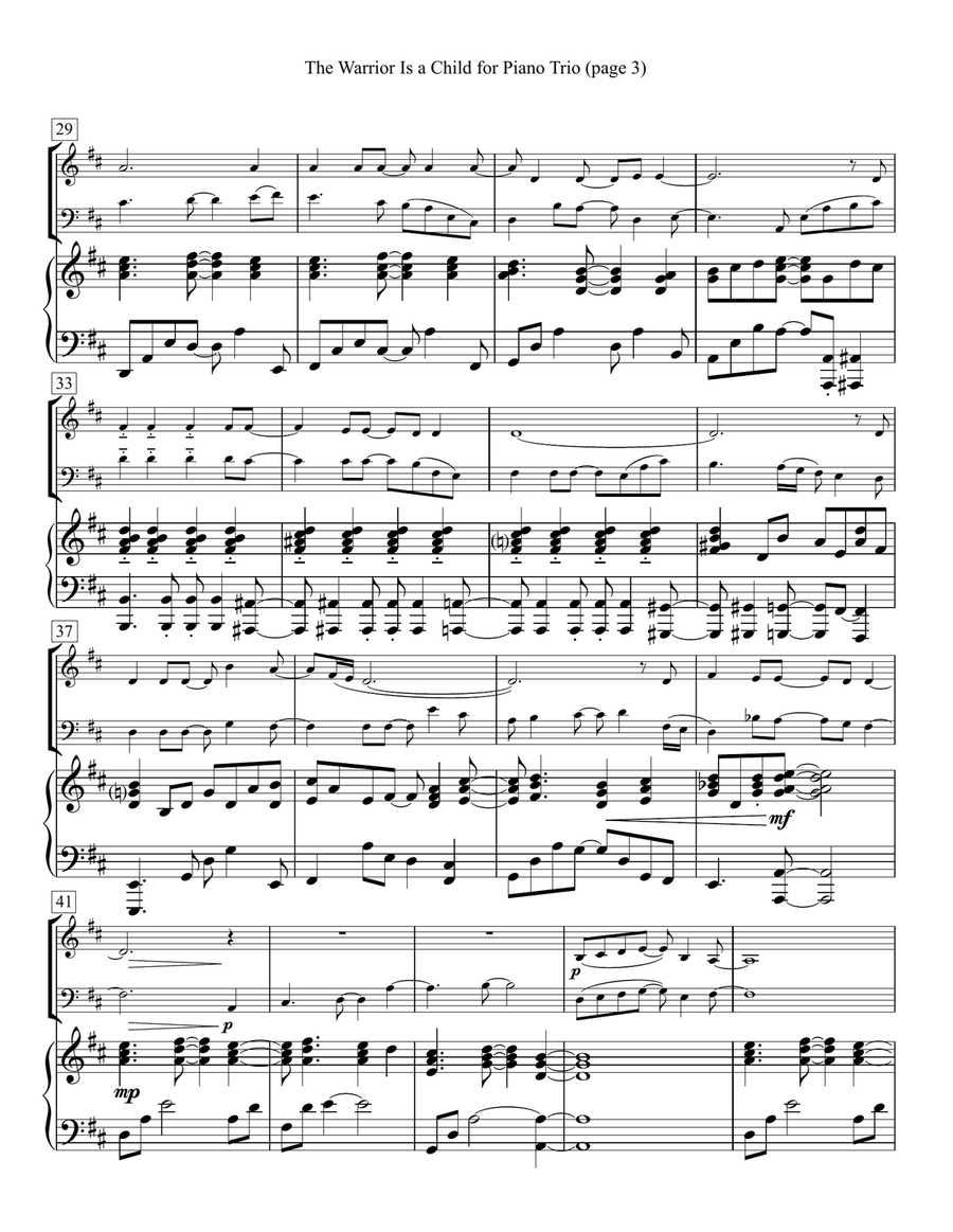The Warrior Is A Child Piano Trio scores gallery preview page 3