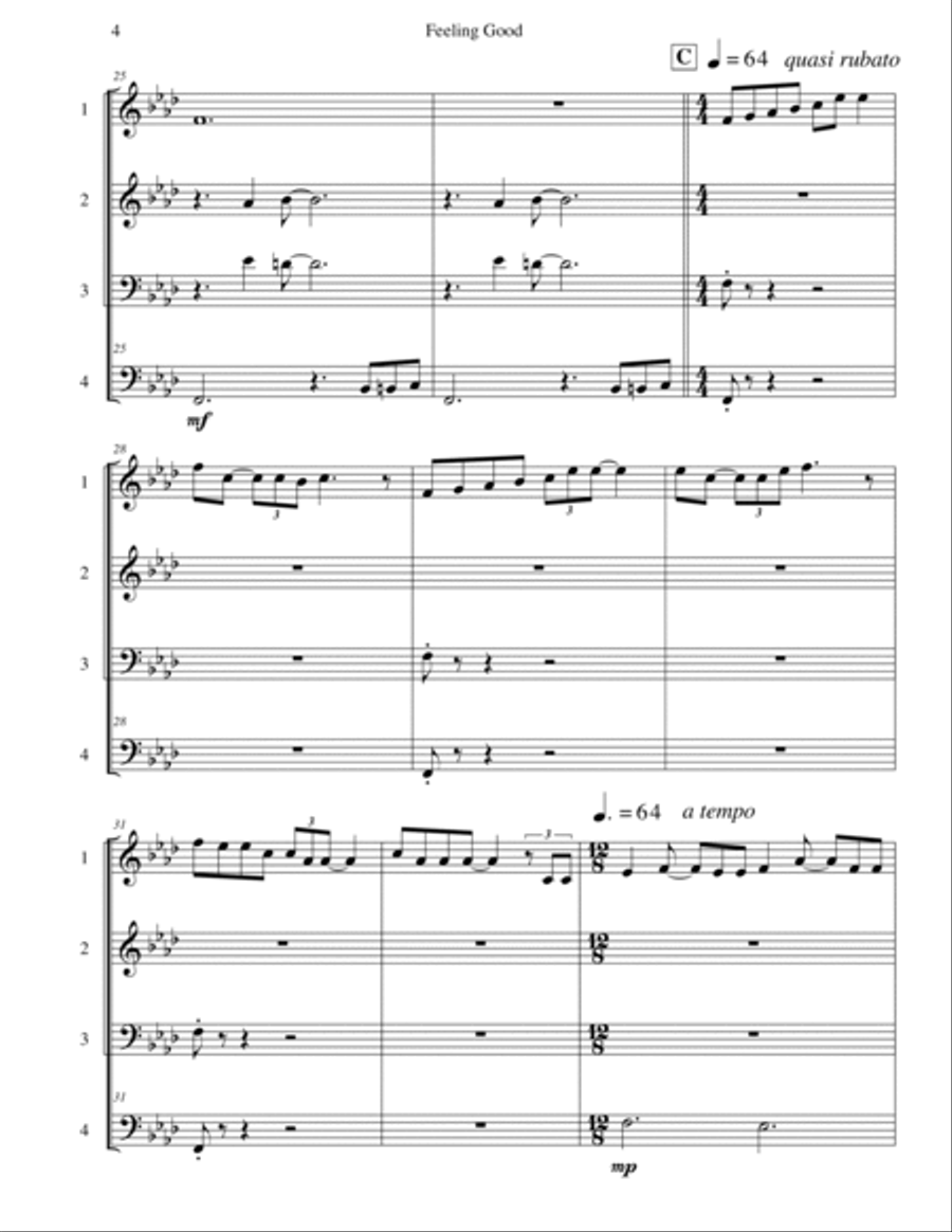 Feeling Good Saxophone Quartet scores gallery preview page 5