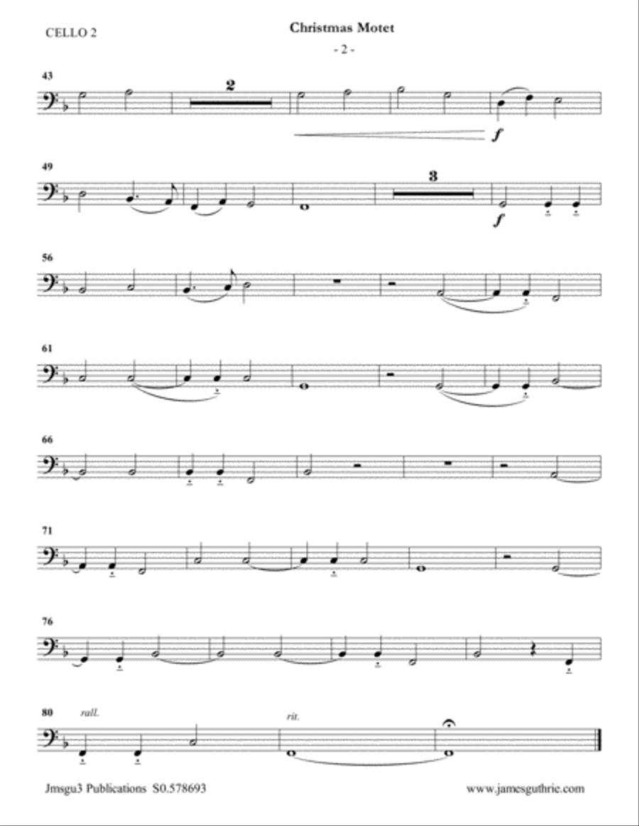 Mouton: Christmas Motet for String Choir 4-Part scores gallery preview page 4