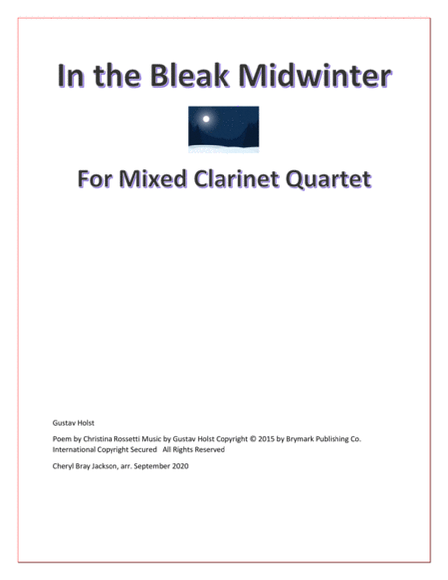 In the Bleak Midwinter Clarinet Quartet with Pennywhistle image number null