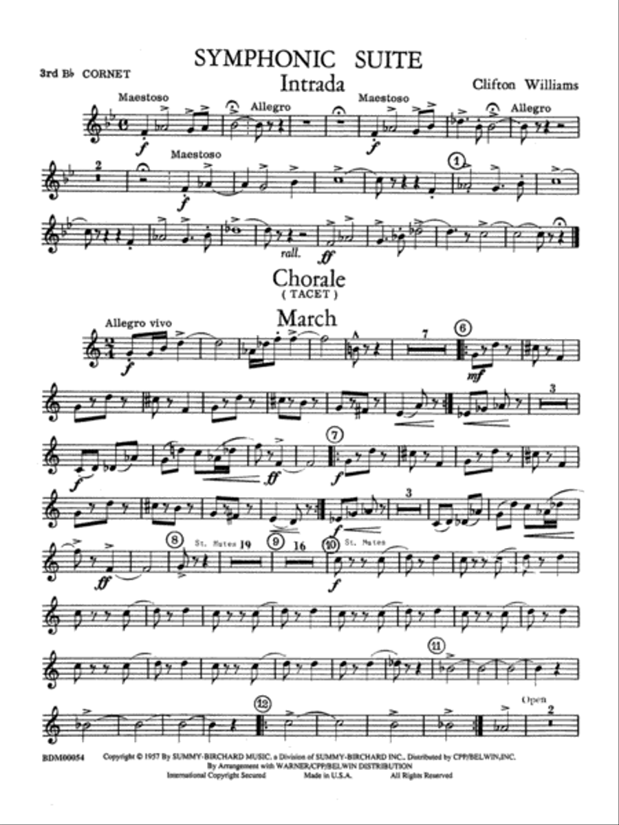 Symphonic Suite: 3rd B-flat Cornet Concert Band scores gallery preview page 1