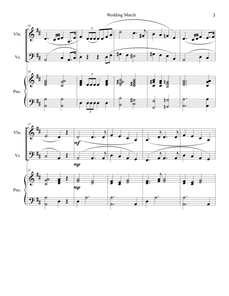 Wedding March (Violin and Cello Duet) with optional piano accompaniment image number null