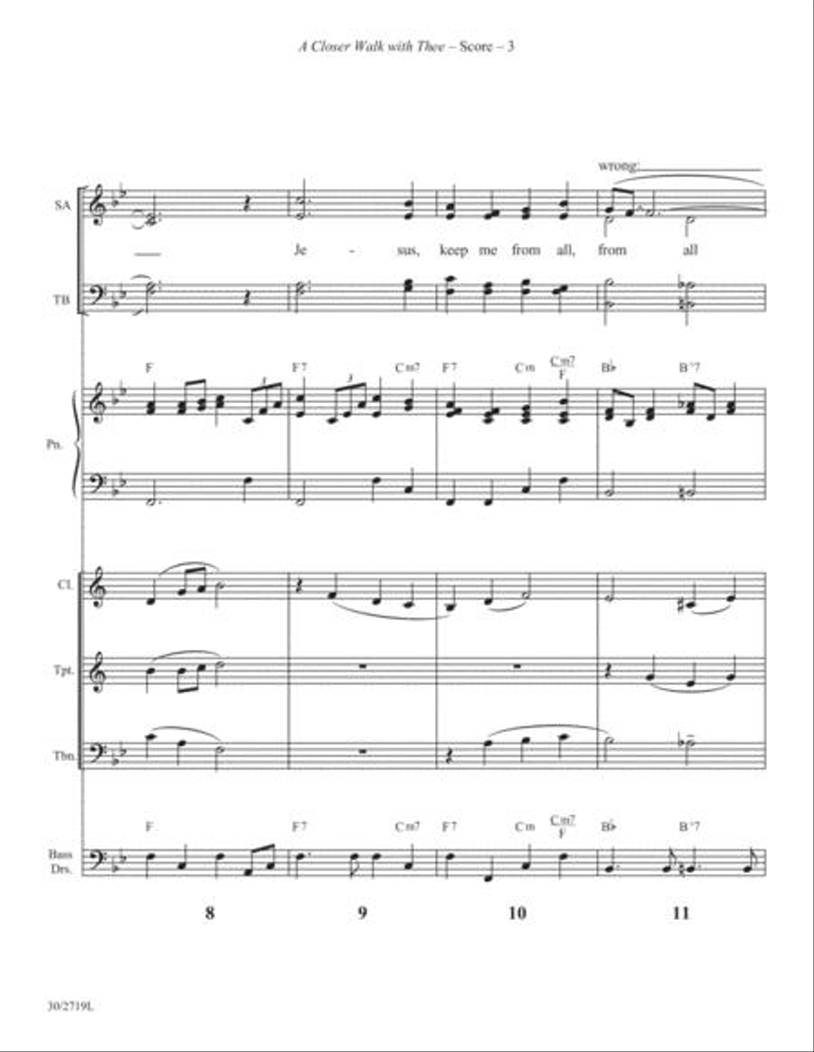 A Closer Walk with Thee - Instrumental Score and Parts Choir scores gallery preview page 4