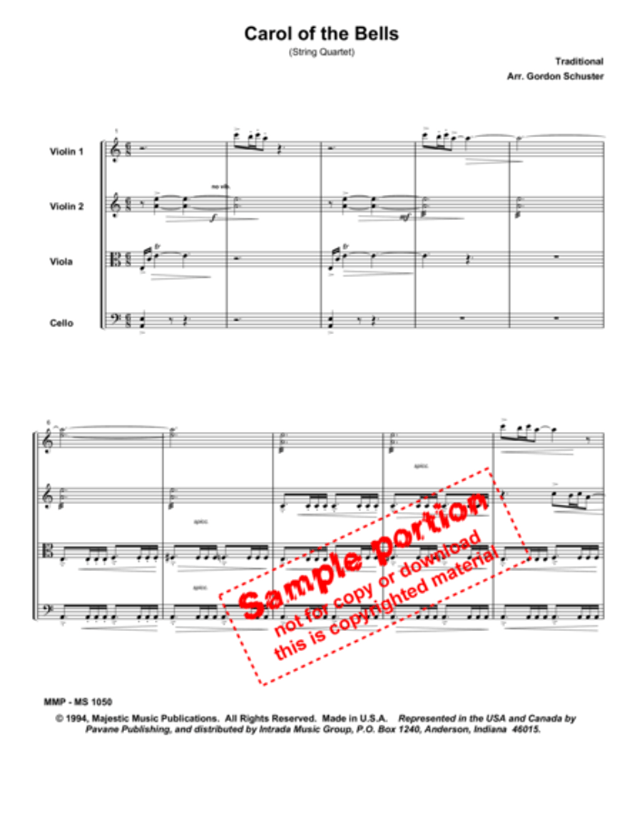 Carol Of The Bells Cello scores gallery preview page 2