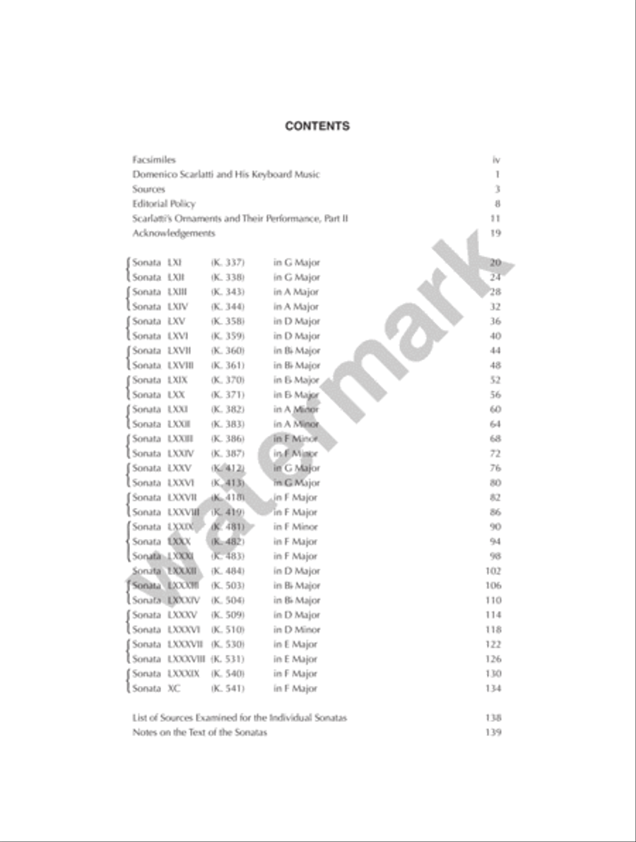 Domenico Scarlatti -- Ninety Sonatas in Three Volumes, Volume III Piano Solo scores gallery preview page 2