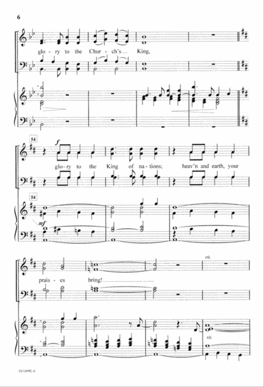Glory to the King of Kings 4-Part scores gallery preview page 6