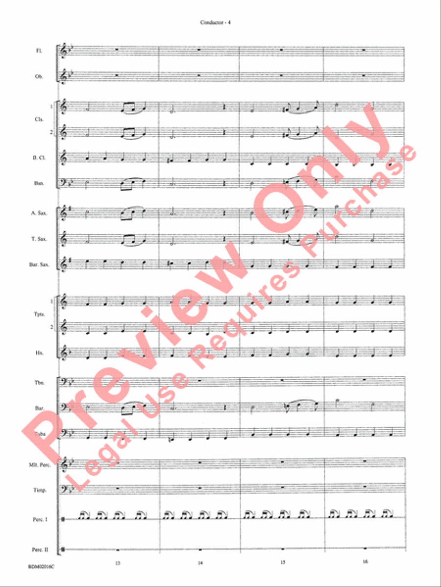Graduation Suite (Processional: Pomp and Circumstance March No. 1 / Recessional: Rondeau from Premiere Suite) Concert Band scores gallery preview page 6