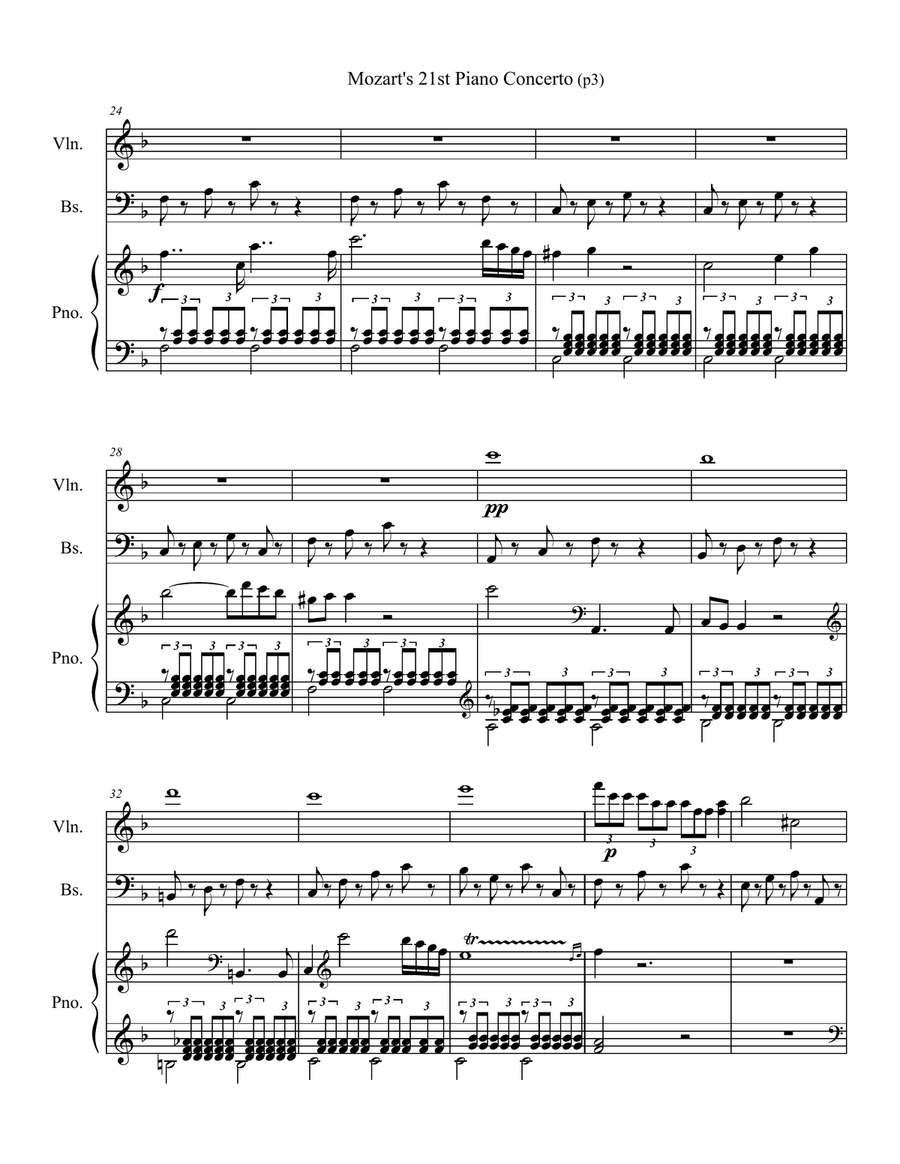 Piano Concerto No.21, K.467: II. Andante String Orchestra scores gallery preview page 3