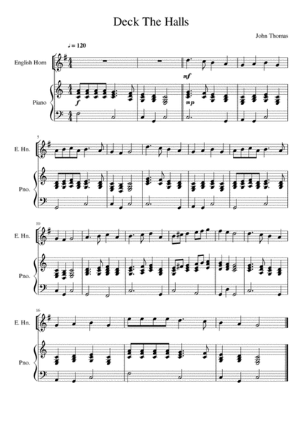 Deck The Halls - English Horn and Piano