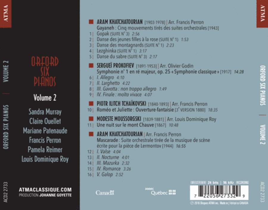 Orford Six Pianos: Khatchatourian, Prokofiev, Tchaikovski & Moussorgski, Vol. 2