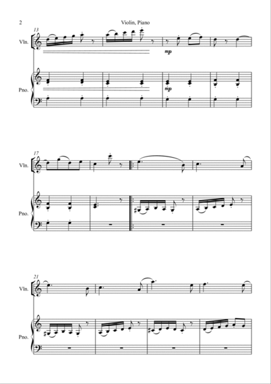 Arabesque For Violin Violin Solo scores gallery preview page 2