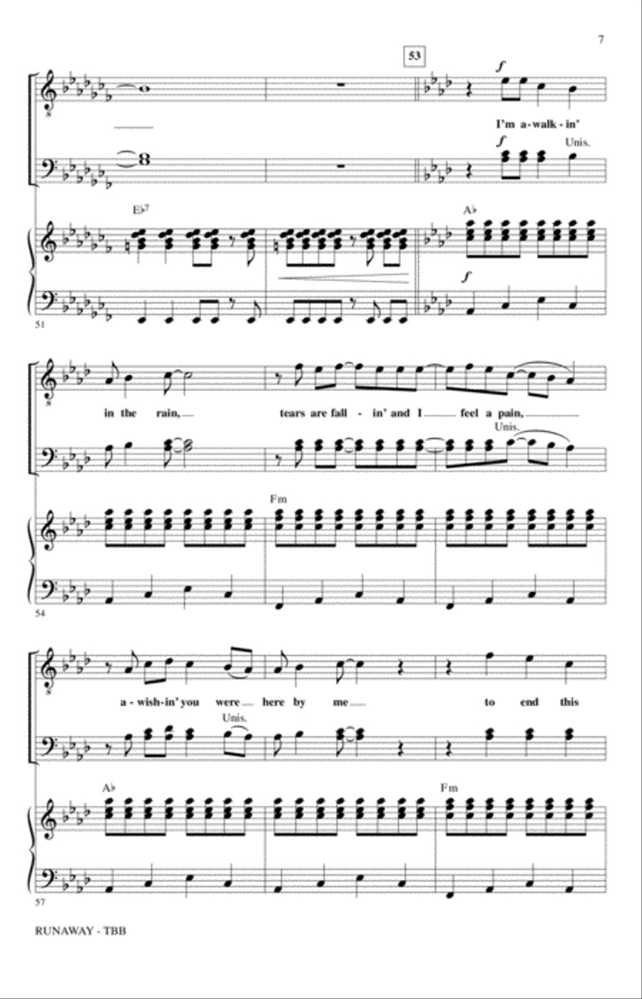 Runaway (arr. Alan Billingsley) 3-Part scores gallery preview page 6