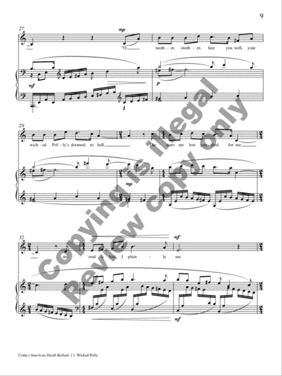 American Death Ballads (Piano/Vocal Score) Medium Voice scores gallery preview page 9