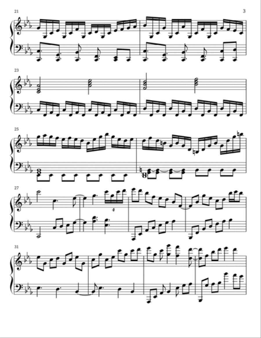 At The Speed Of Light (ÆÞ ŞPĘĖÐ ŒF ŁĮĞĦÞ) Piano Solo scores gallery preview page 3