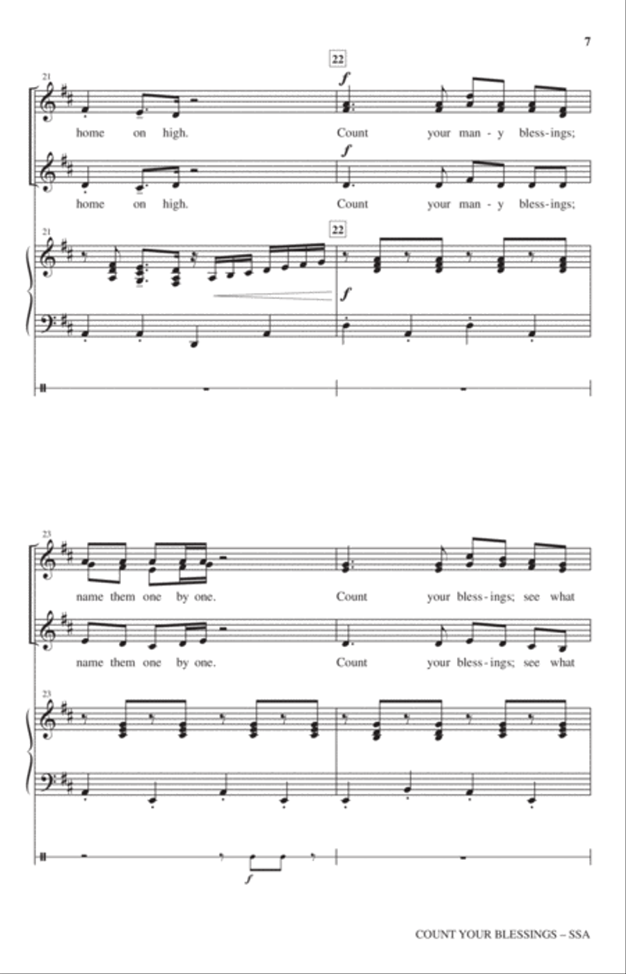Count Your Blessings SSA scores gallery preview page 6