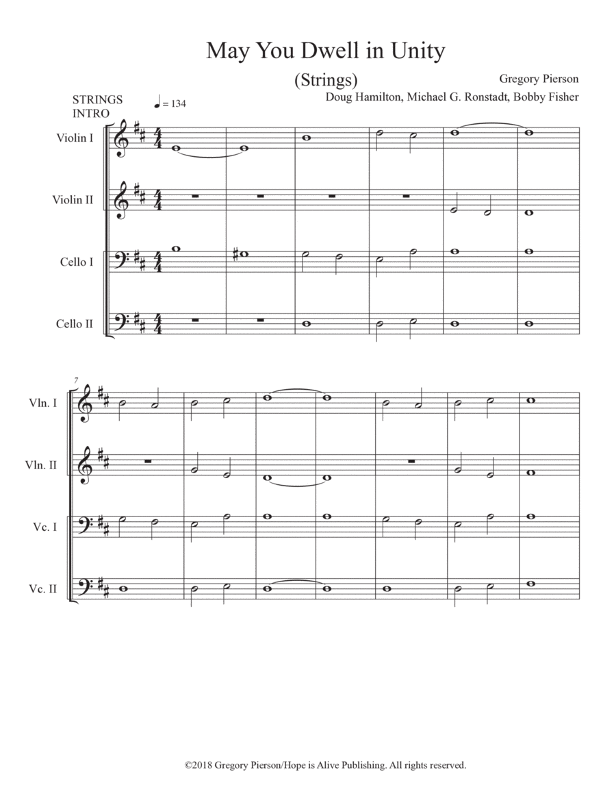 May You Dwell in Unity May You Dwell in Unity Piano, Vocal, Guitar scores gallery preview page 1
