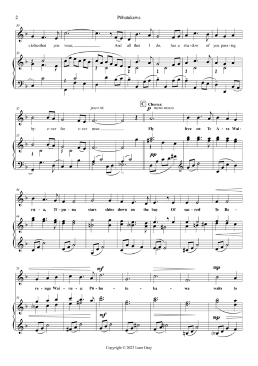 Pōhutukawa Voice scores gallery preview page 2