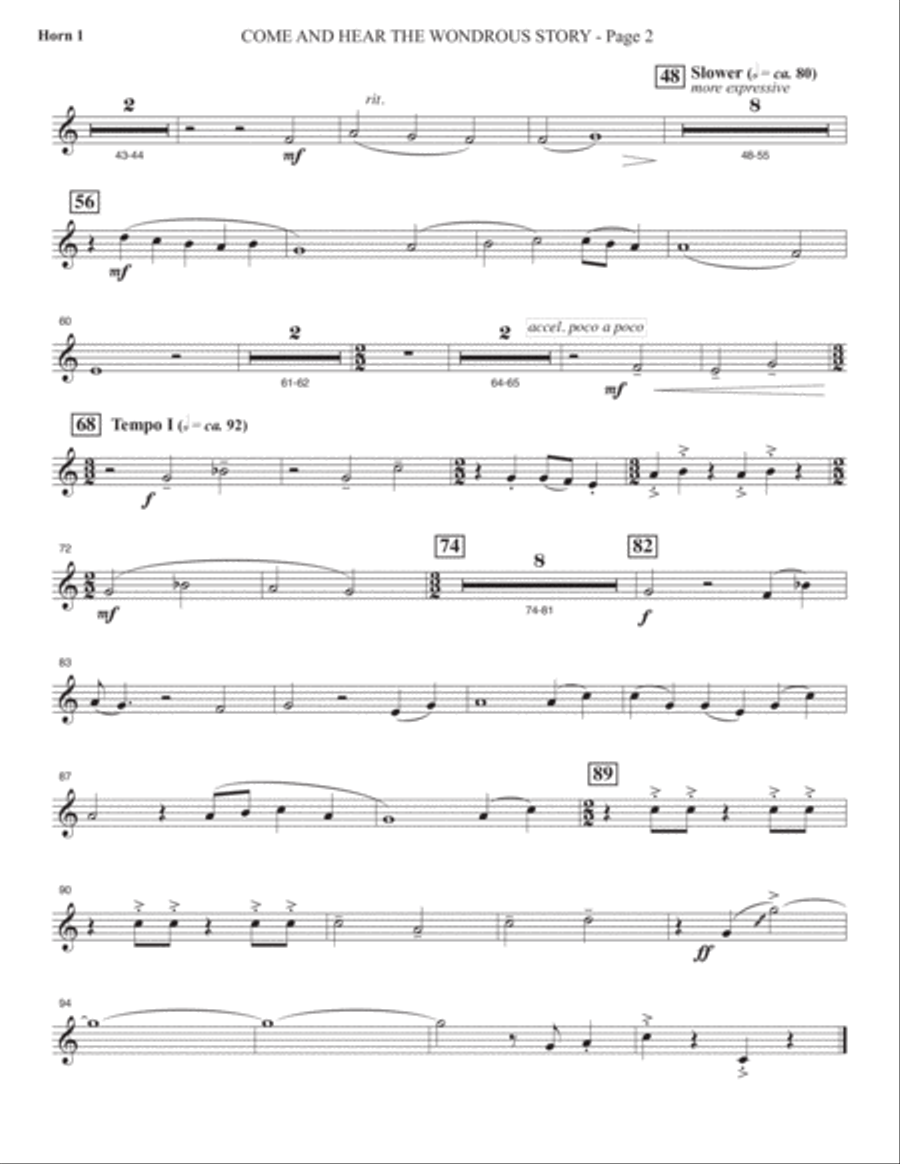 Sacred Places - F Horn 1 Choir scores gallery preview page 5