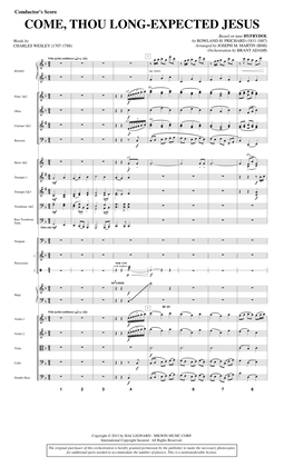 Book cover for Come, Thou Long-expected Jesus (from A Symphony Of Carols) - Score