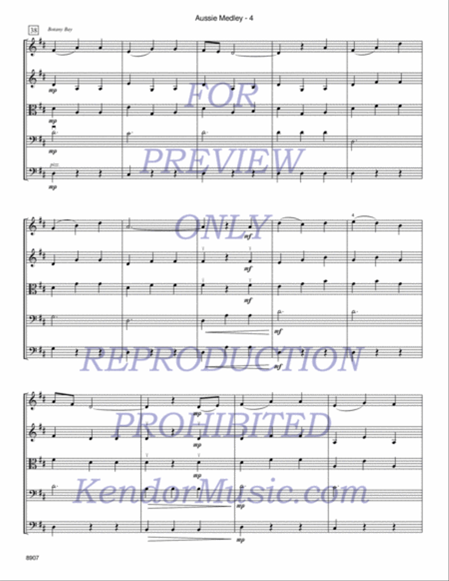 Aussie Medley Aussie Medley String Orchestra scores gallery preview page 5