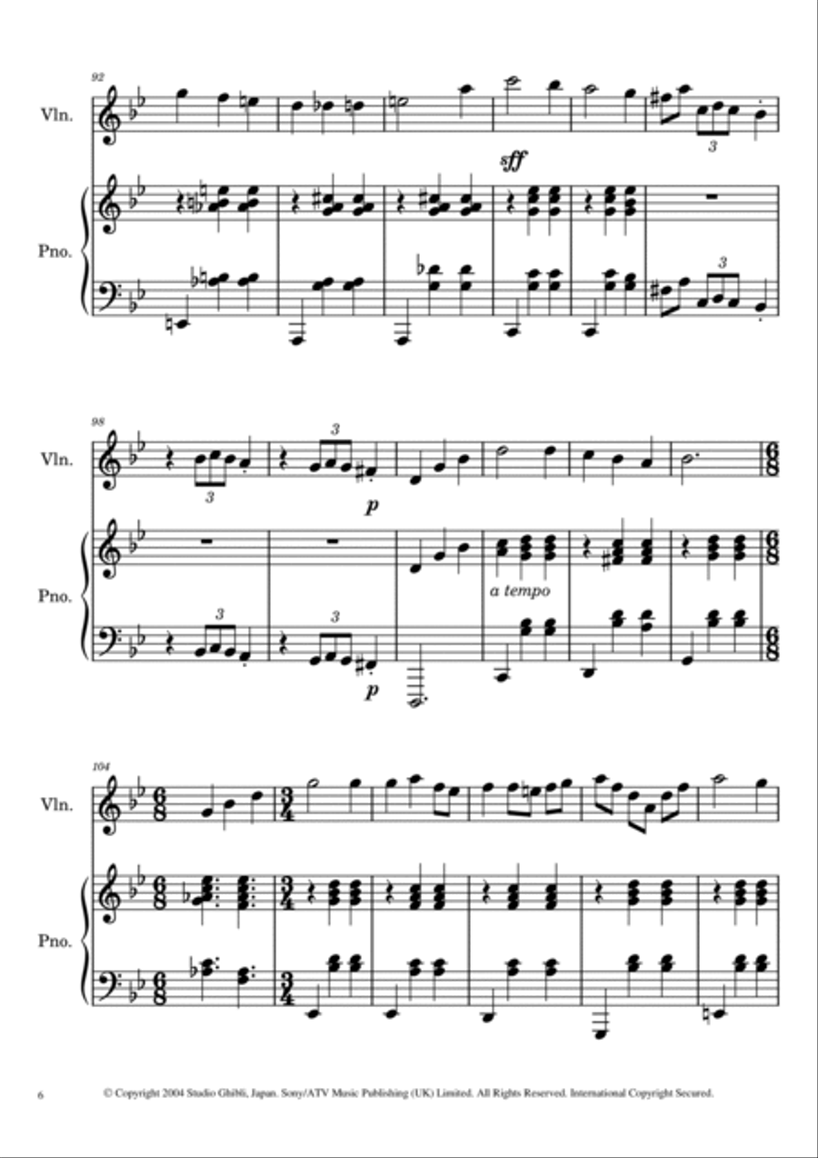 Merry-go-round Of Life Violin Solo scores gallery preview page 6