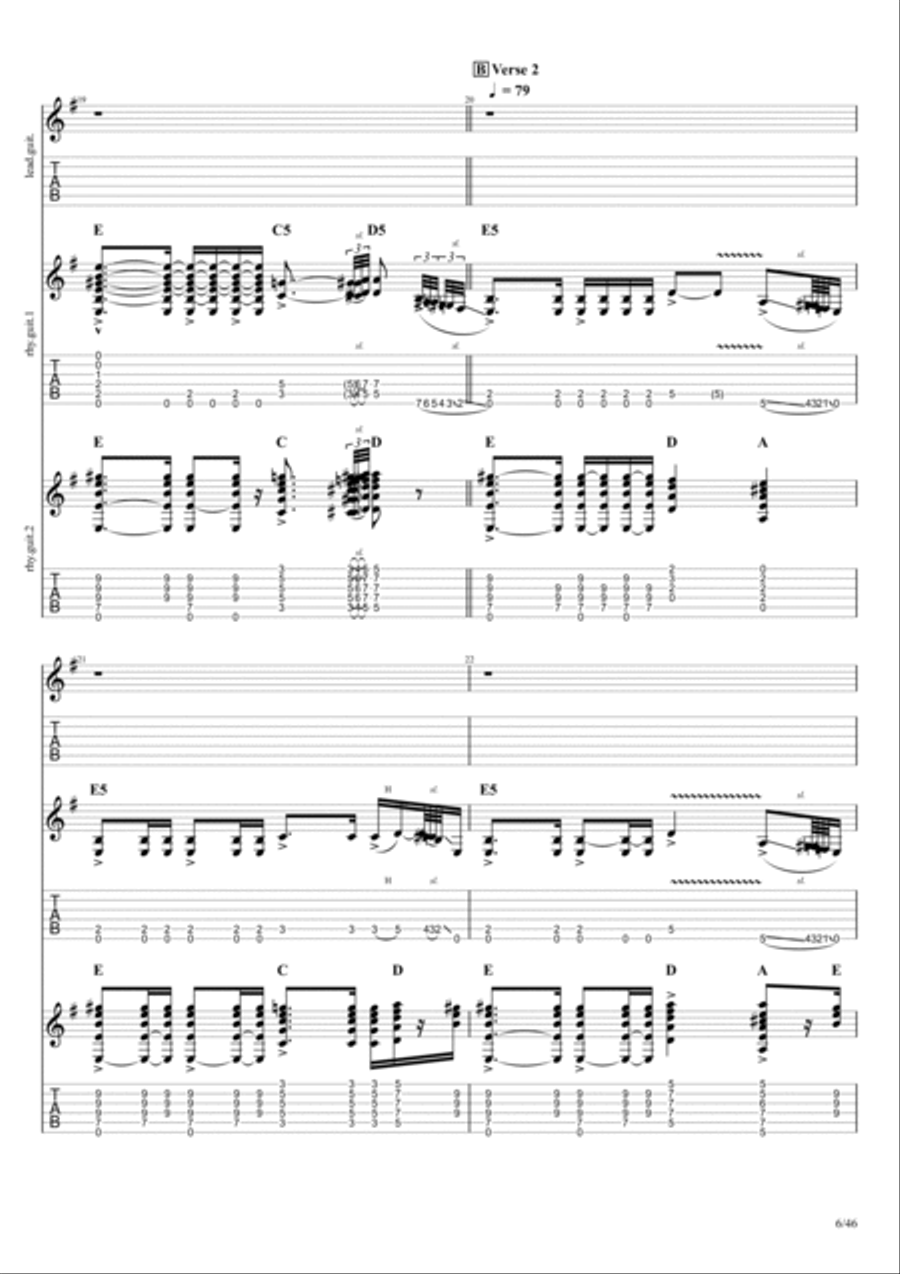 Working Man Electric Guitar scores gallery preview page 6