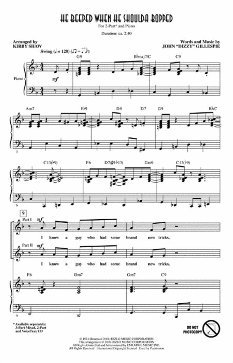 He Beeped When He Shoulda Bopped Choir scores gallery preview page 2