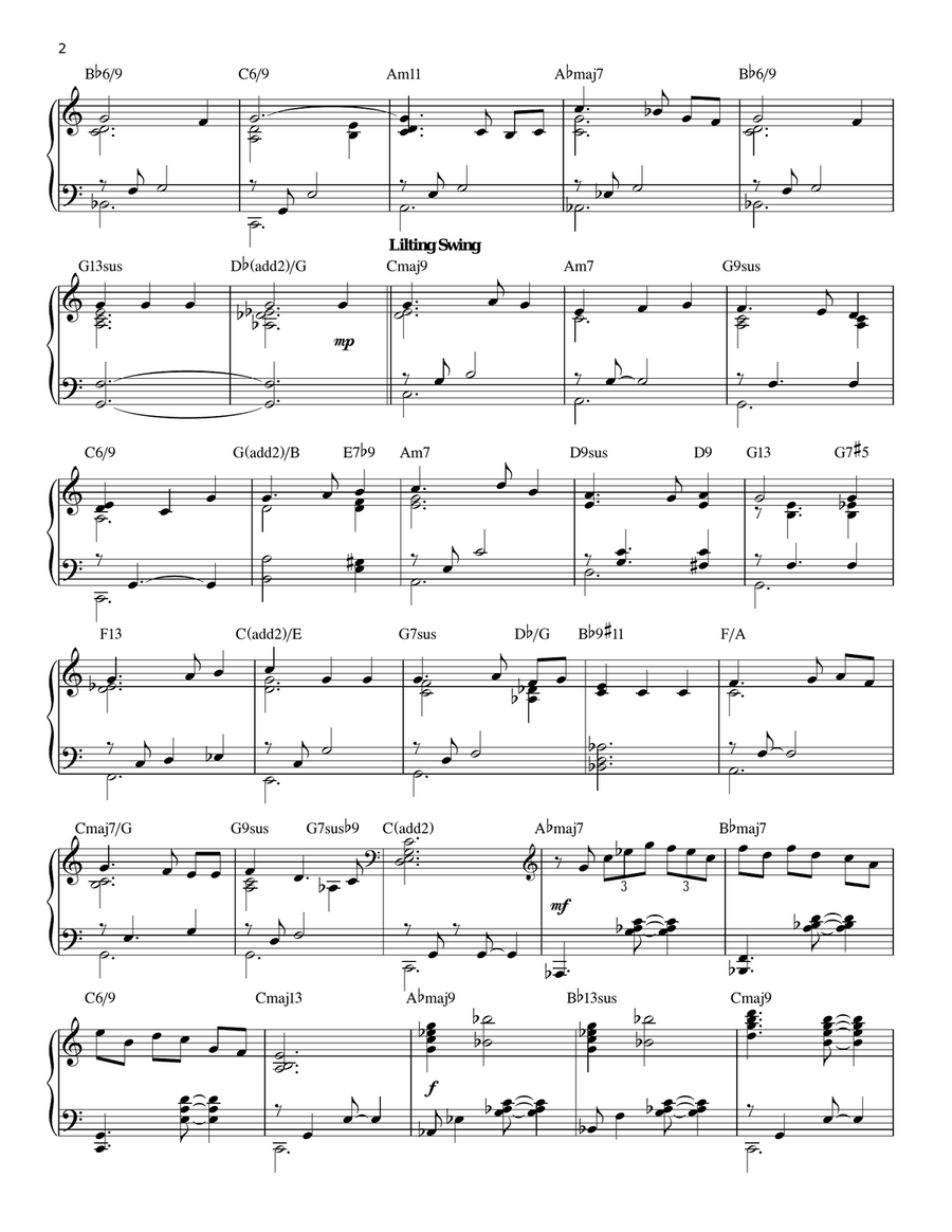 We Gather Together [Jazz version] Piano Solo scores gallery preview page 2
