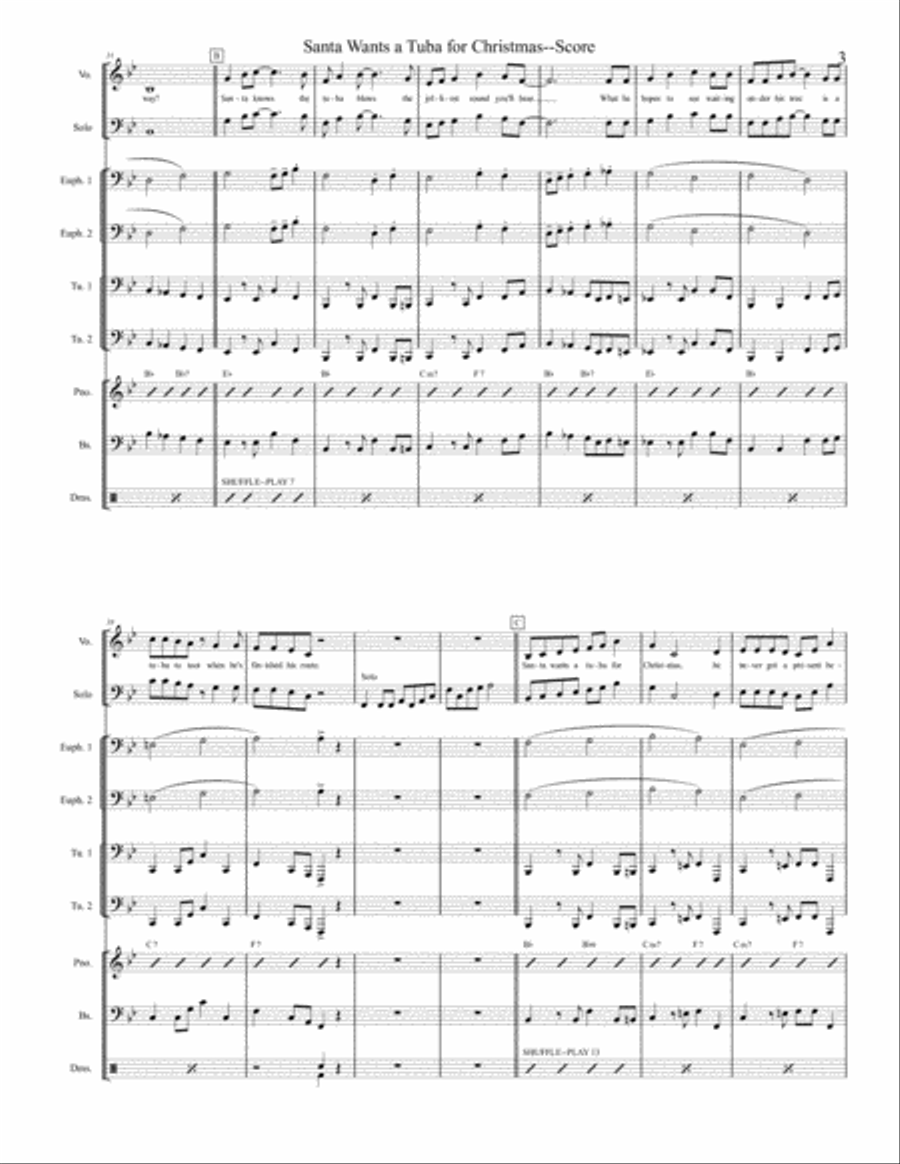 Santa Wants A Tuba For Christmas - Original Recorded Version Small Ensemble scores gallery preview page 3