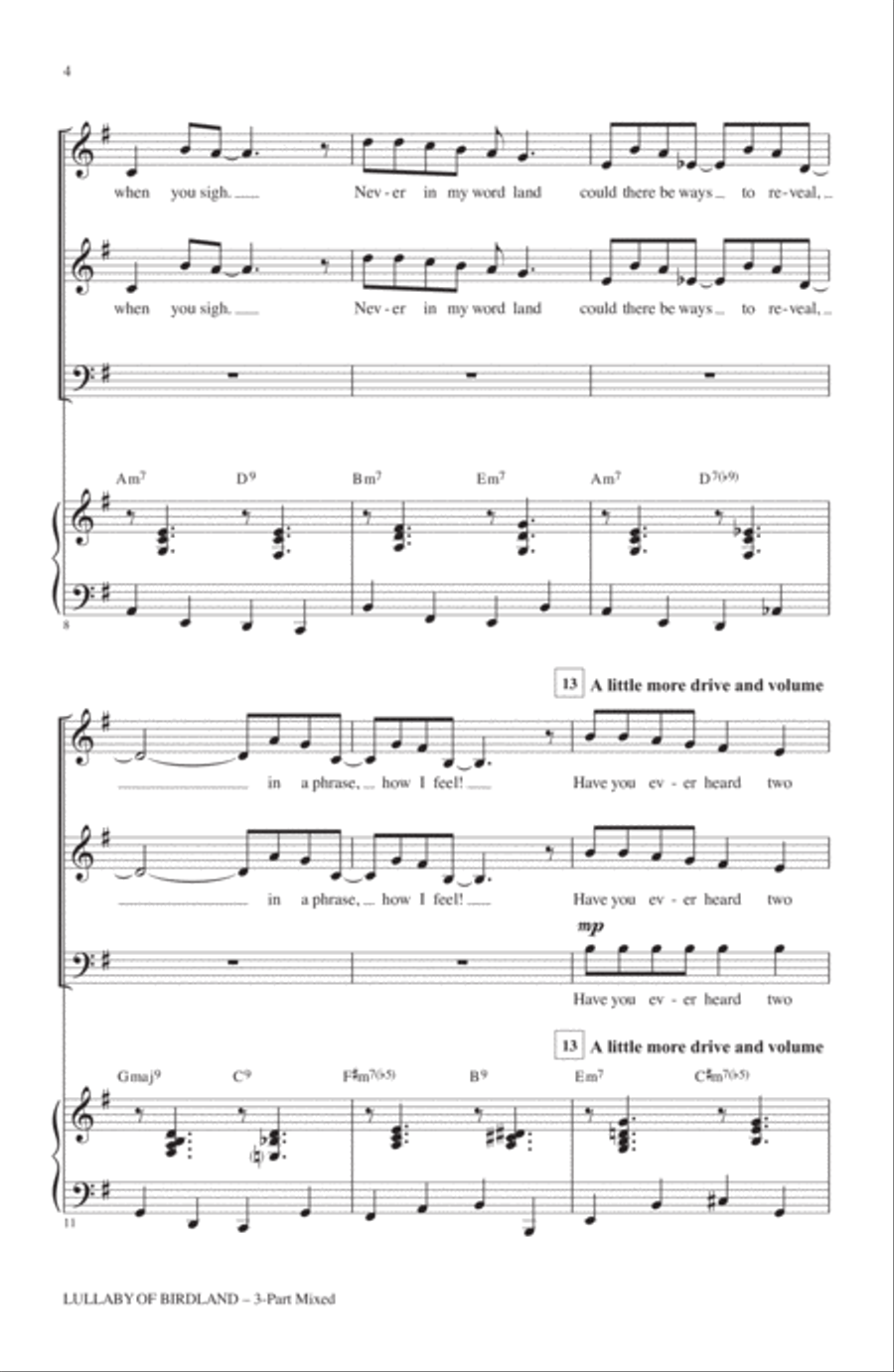 Lullaby Of Birdland Lullaby Of Birdland 3-Part scores gallery preview page 2