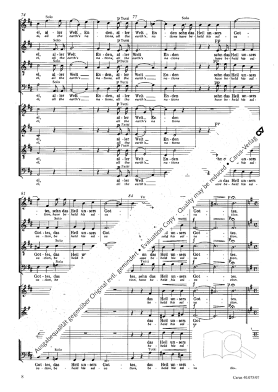 Psalm 98 (Der 98. Psalm) 4-Part scores gallery preview page 19