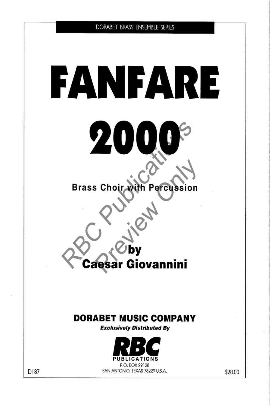 Fanfare 2000 Brass Choir Set of Parts scores gallery preview page 2