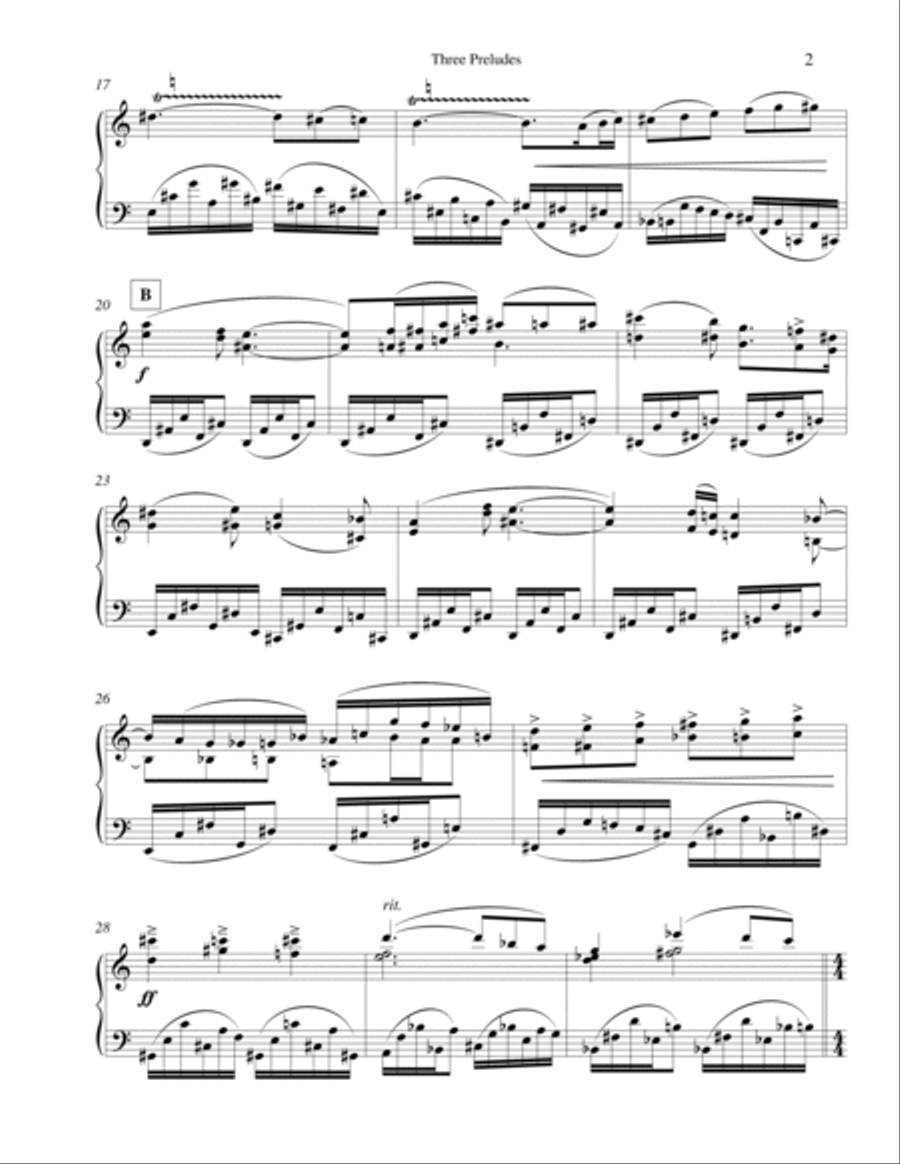 Three Preludes for piano solo Piano Solo scores gallery preview page 3