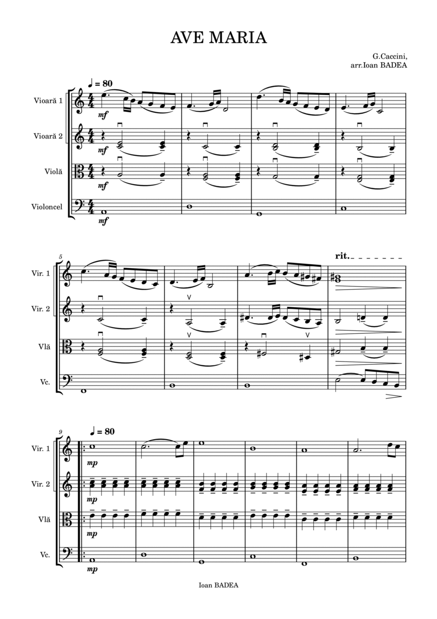 AVE MARIA AVE MARIA String Quartet scores gallery preview page 1