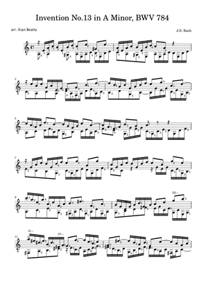 Invention No.13 in A minor, BWV 784 (arr. Kian Beatty)