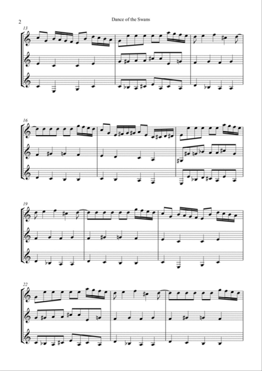 Dance of the Swans Guitar Ensemble scores gallery preview page 2