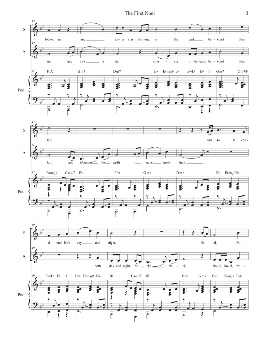 The First Noel (Duet for Soprano and Alto solo) Alto Voice scores gallery preview page 3