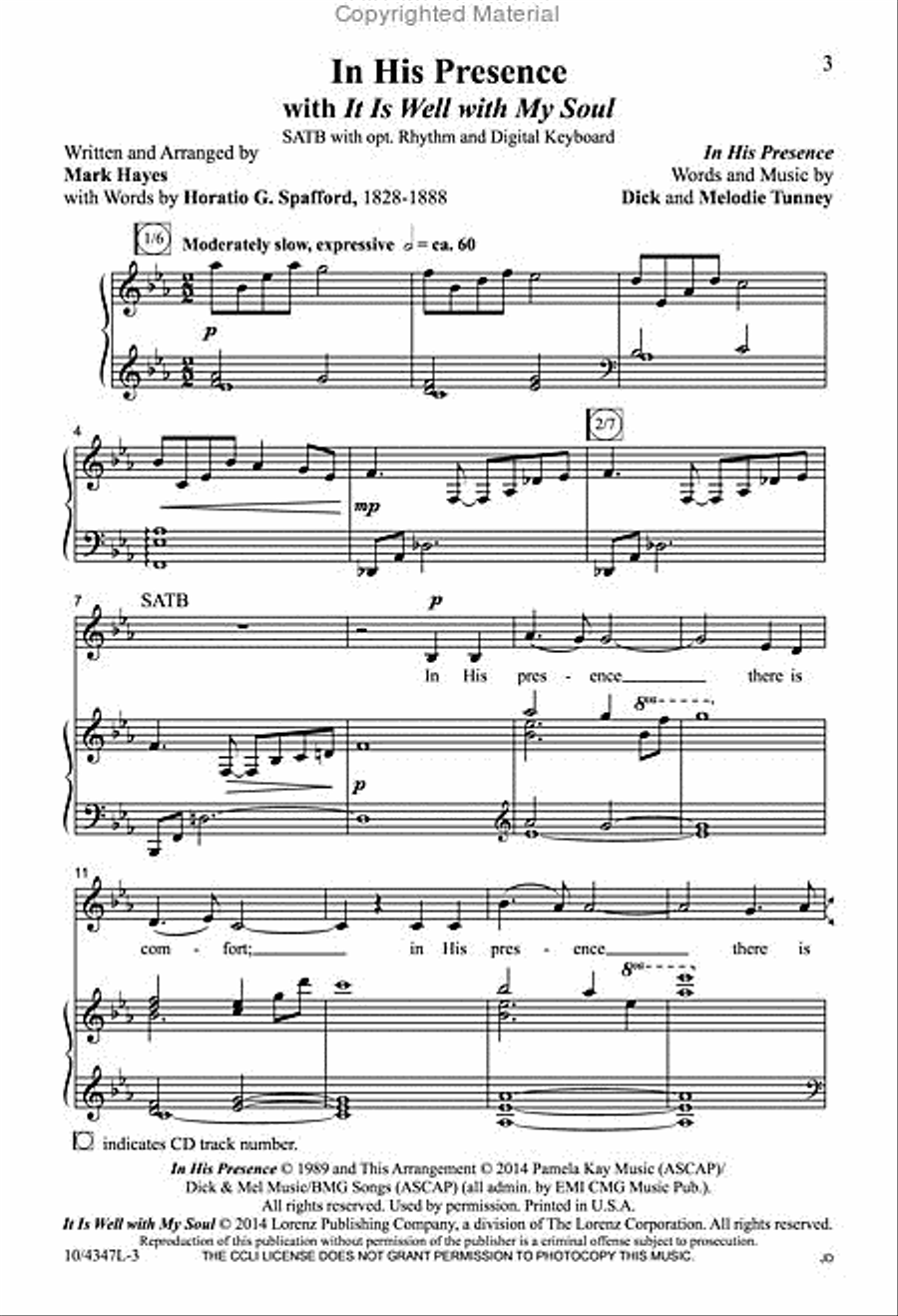 In His Presence 4-Part scores gallery preview page 2