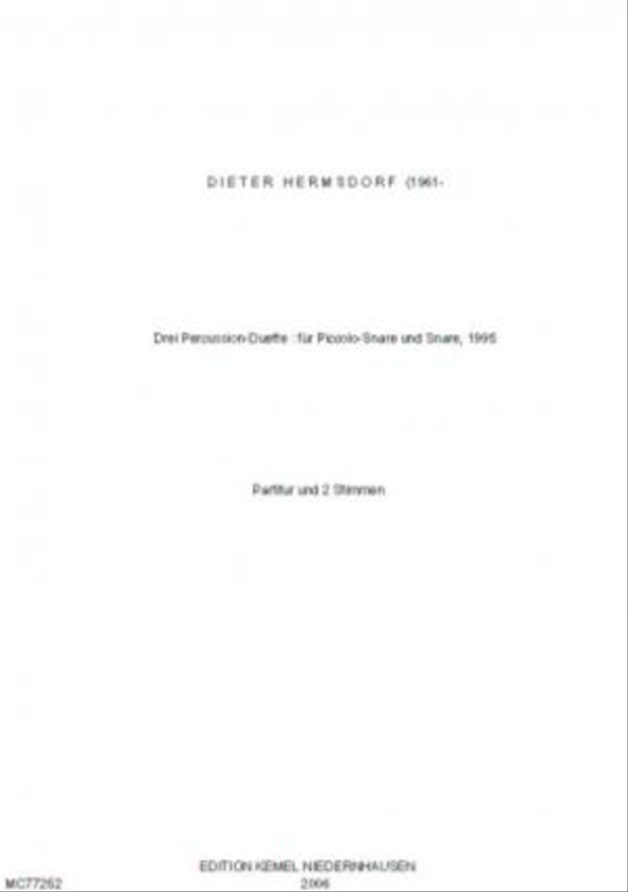 Drei Percussion-Duette Drei Percussion-Duette Piccolo scores gallery preview page 1