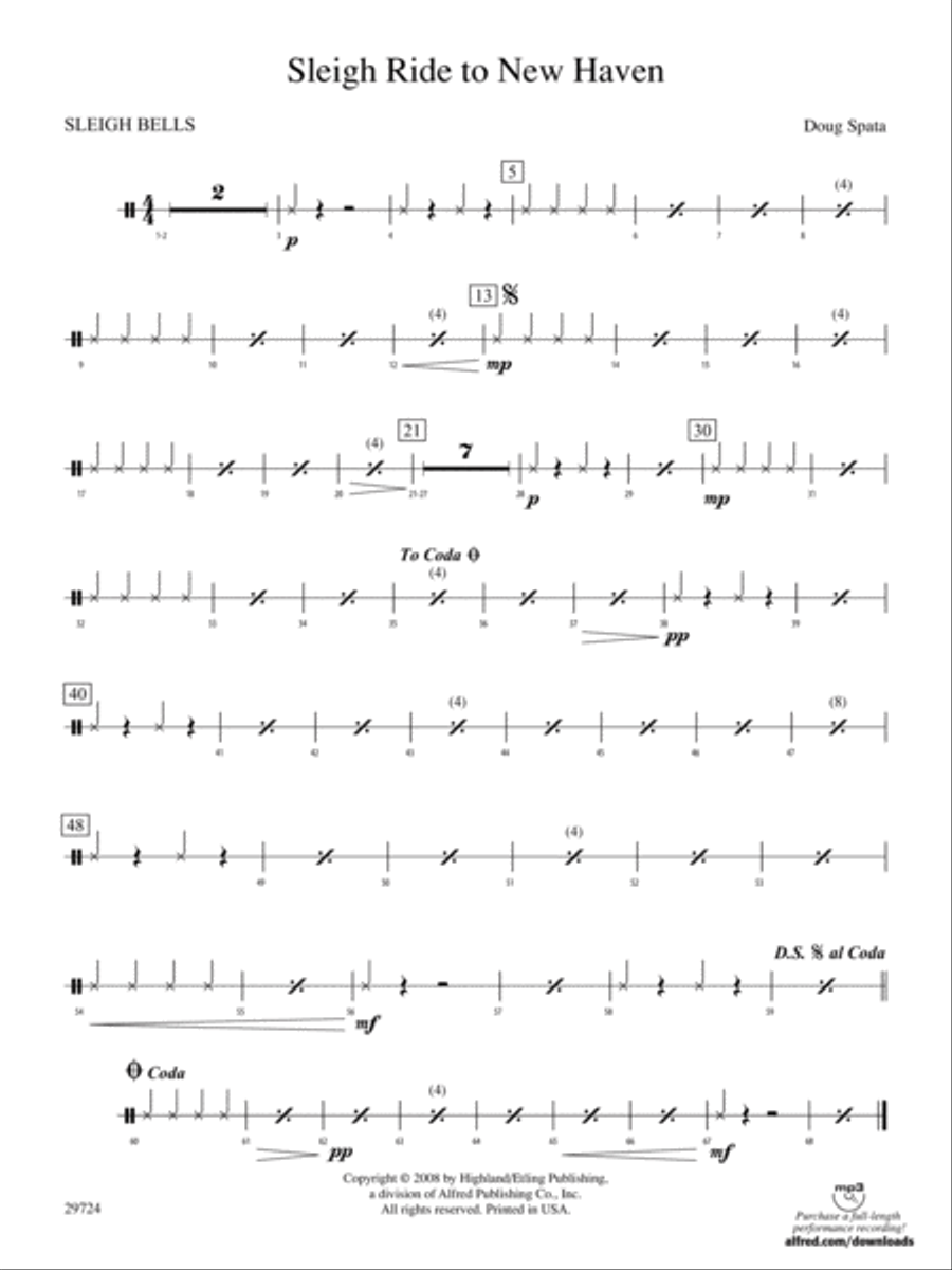 Sleigh Ride to New Haven: 1st Percussion String Orchestra scores gallery preview page 1