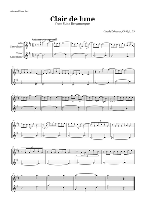 Clair de Lune by Debussy for Alto and Tenor Sax