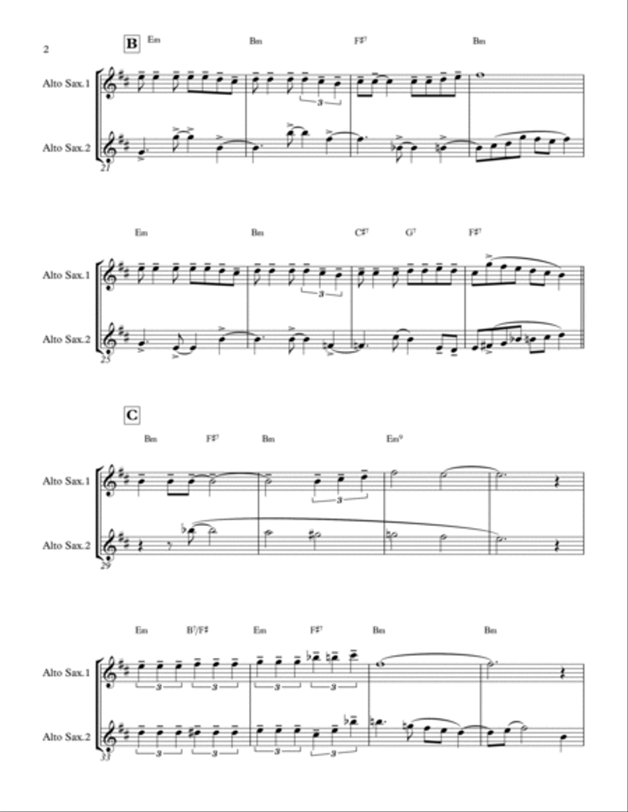 Bésame Mucho Woodwind Duet scores gallery preview page 2