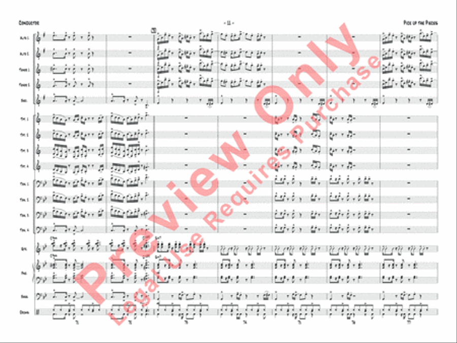 Pick Up the Pieces (score only) Jazz Ensemble scores gallery preview page 14