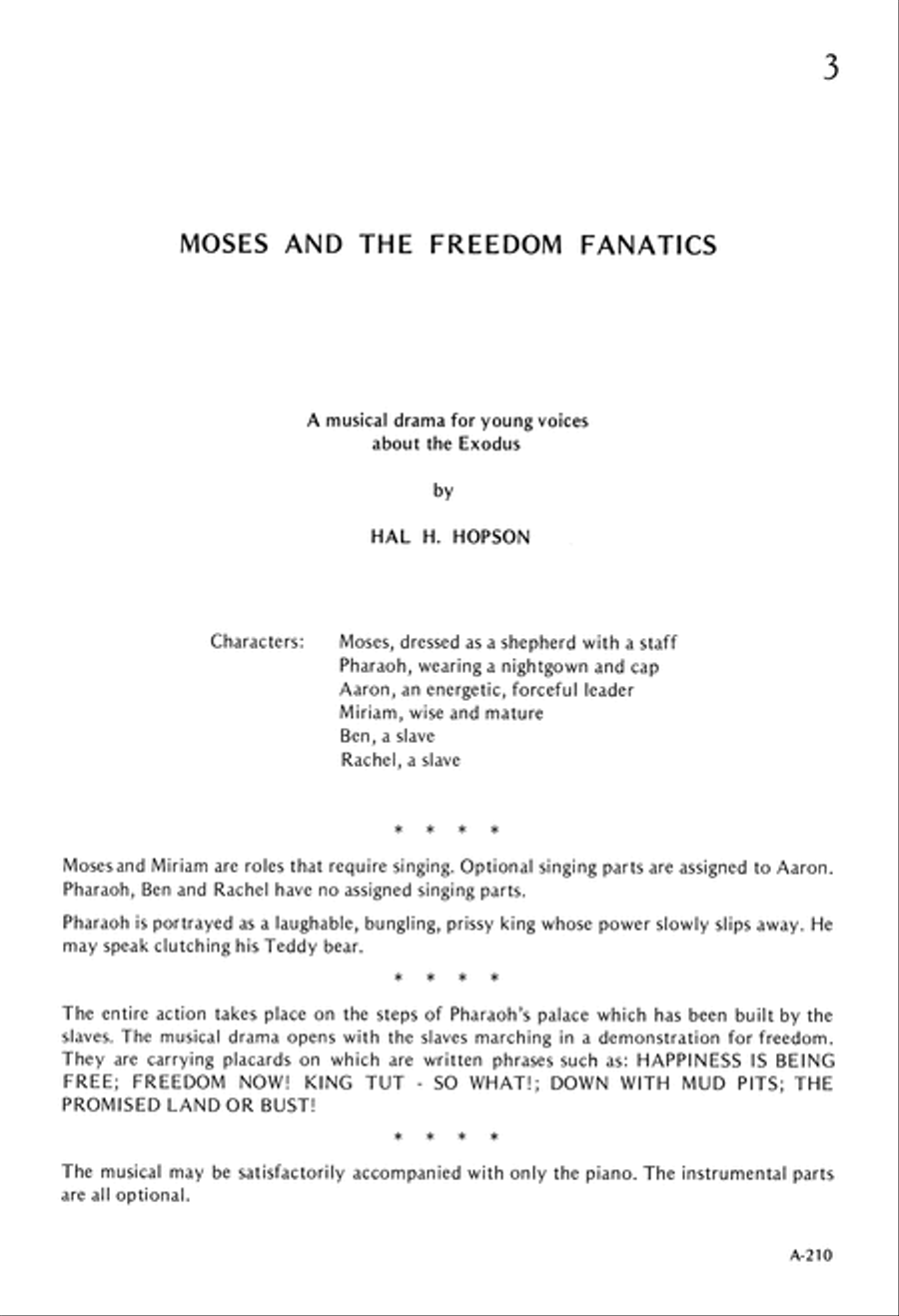 Moses and the Freedom Fanatics Unison Choir scores gallery preview page 5