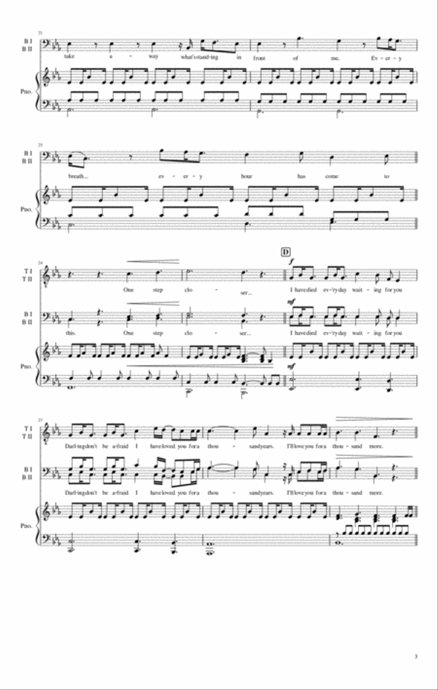 A Thousand Years TTBB scores gallery preview page 4