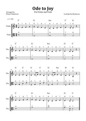 Ode to Joy (Easy Violin and Viola)